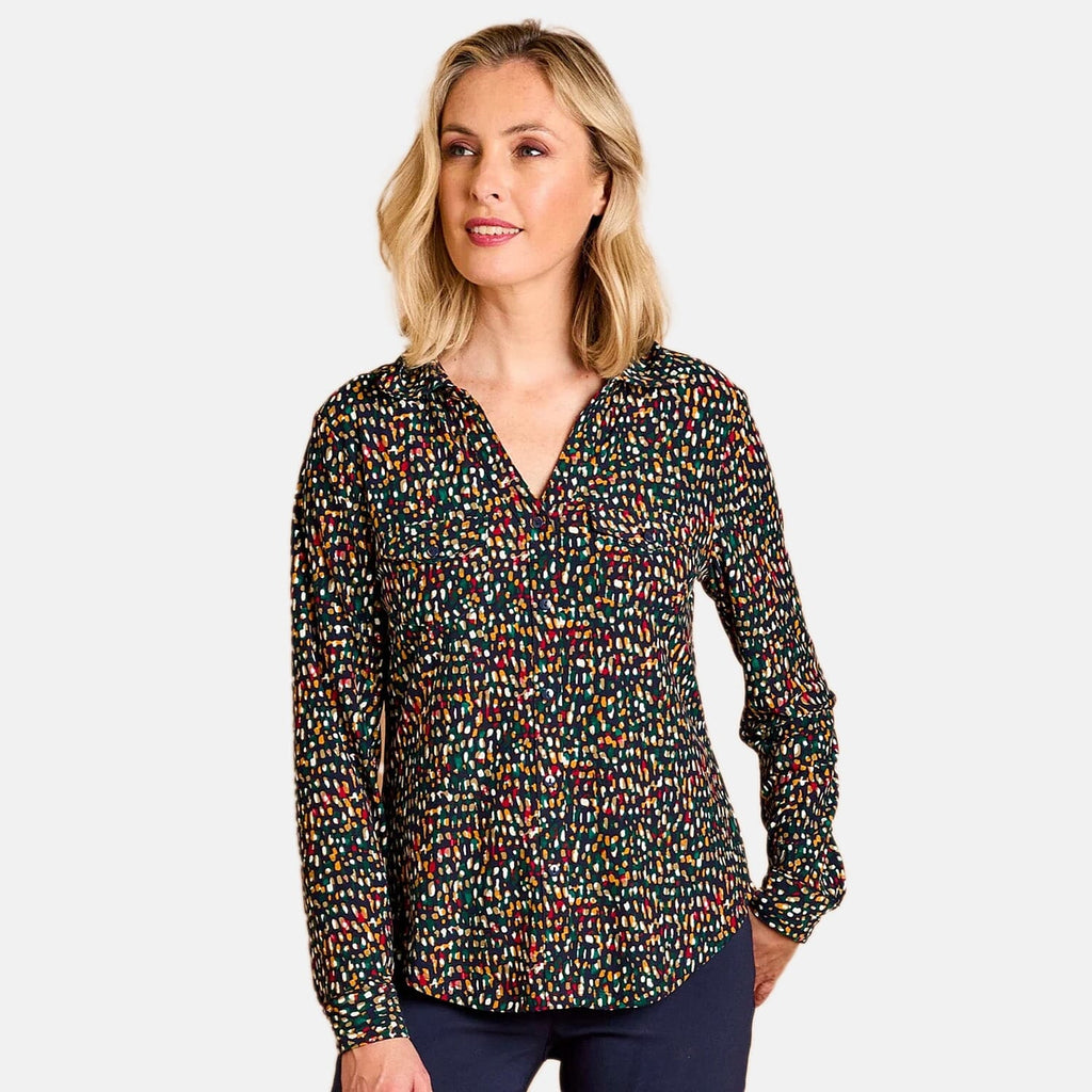Emreco Long Sleeve Classic Collar Blouse (Size 18) - Teal
