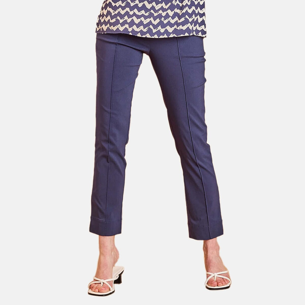 Emreco Pintuck Front Bengaline Trouser (Size 12) - Navy