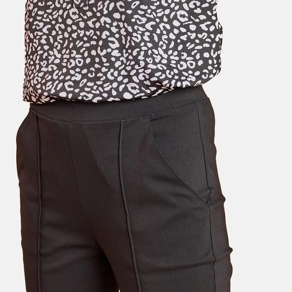 Emreco Pintuck Front Bengaline Trouser (Size 16) - Black