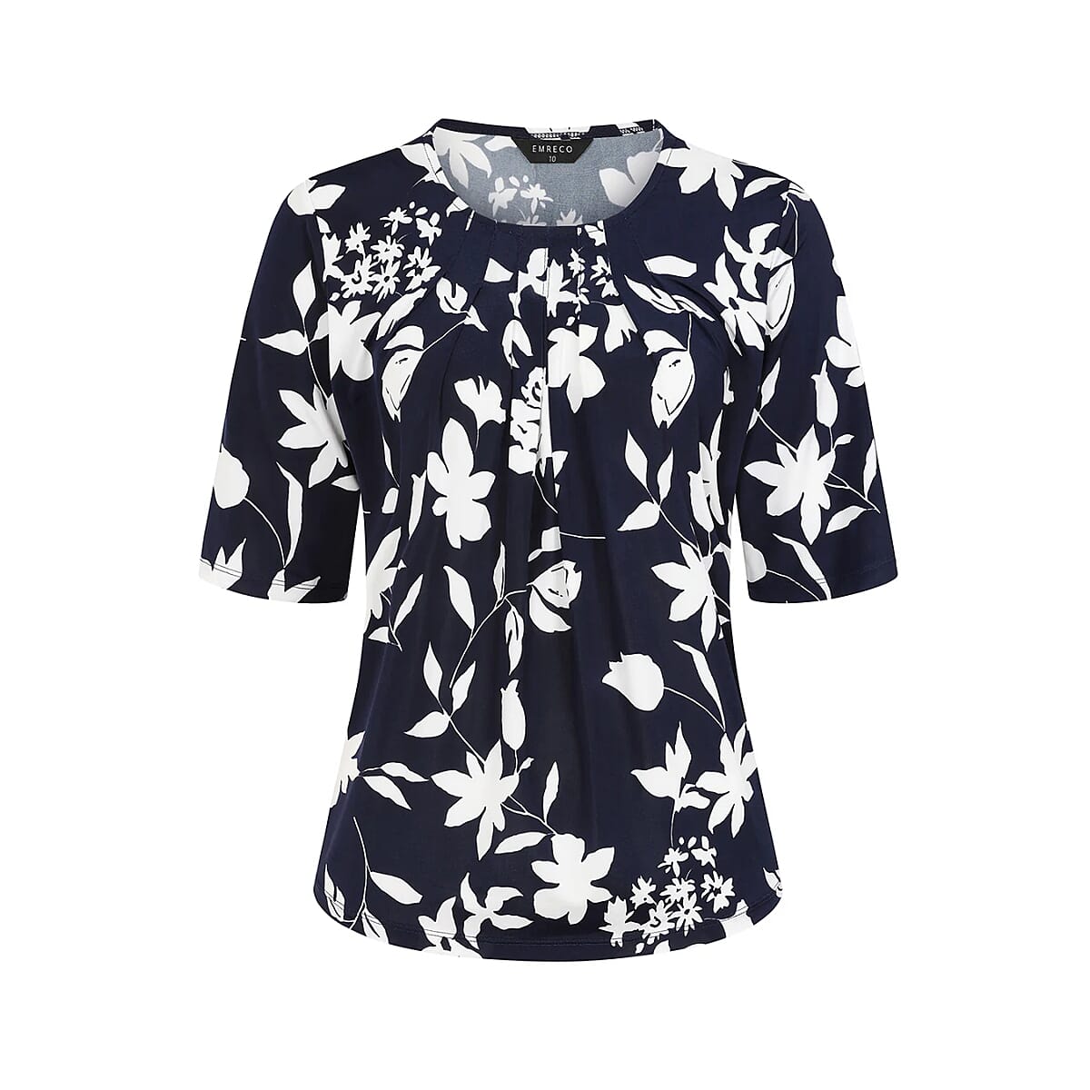 Emreco Pleated Neckline Blouse (Size 10) - Blue 8226248 0