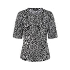 Emreco Pleated Neckline Blouse (Size 12) - Black