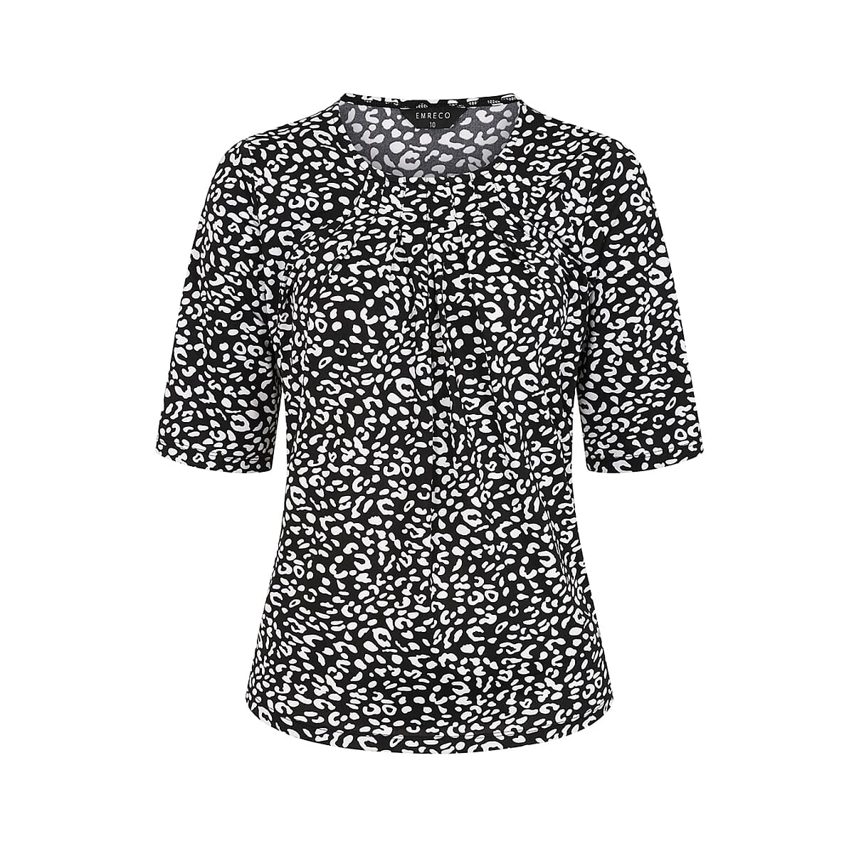 Emreco Pleated Neckline Blouse (Size 12) - Black V32584757 0