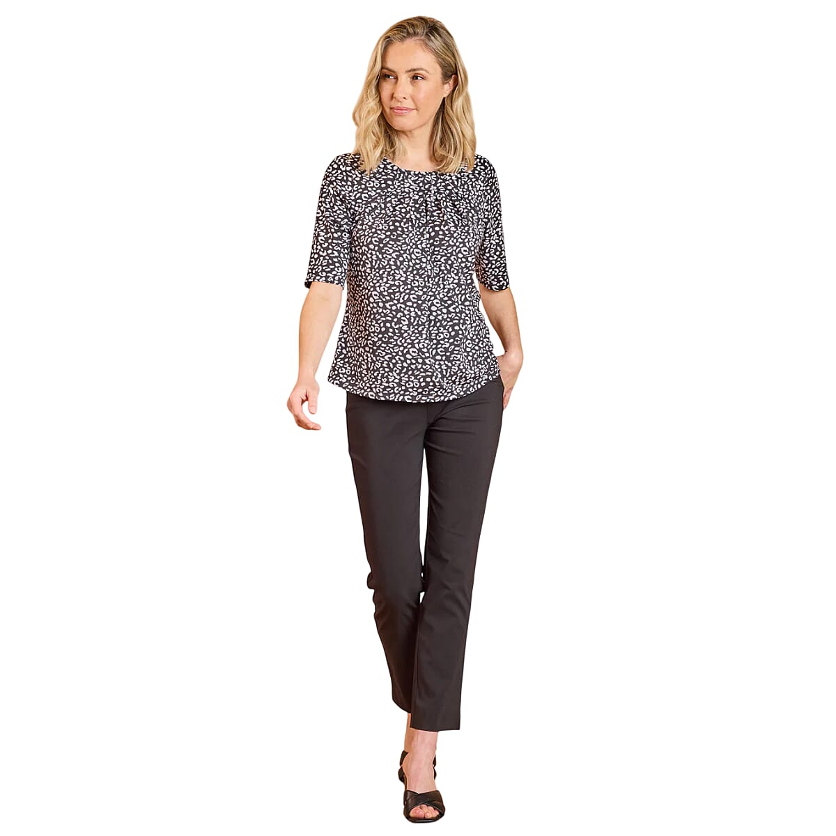 Emreco Pleated Neckline Blouse (Size 12) - Black V32584757 4