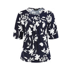 Emreco Pleated Neckline Blouse (Size 14) - Blue