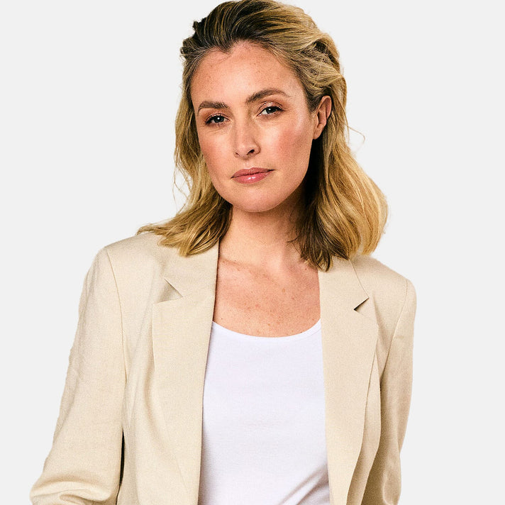EMRECO Tailored Linen Open Front Blazer 7762906 1