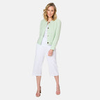 Emreco Round Neck Boucle Cropped Jacket (Size - 14) - Green