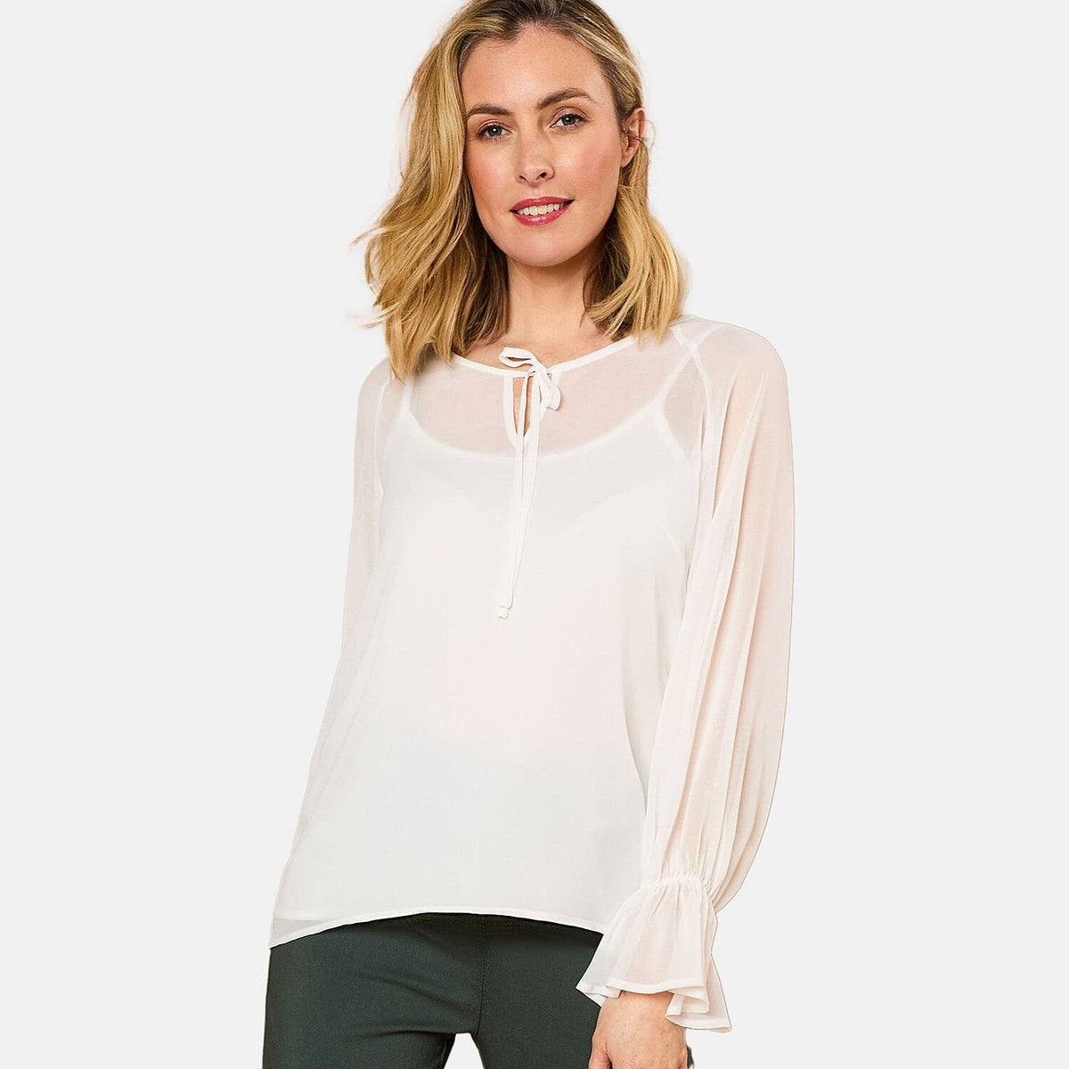 EMRECO 2-in-1 Long Sleeve Sheer Frill Top V32553725 1