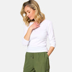 Emreco 3-4 Sleeve 10 Crew Neck Top (Size 10) - White