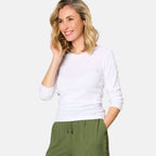 Emreco 3-4 Sleeve 10 Crew Neck Top (Size 10) - White