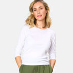 EMRECO 3-4 Sleeve Crew Neck Top (Size 10) - White