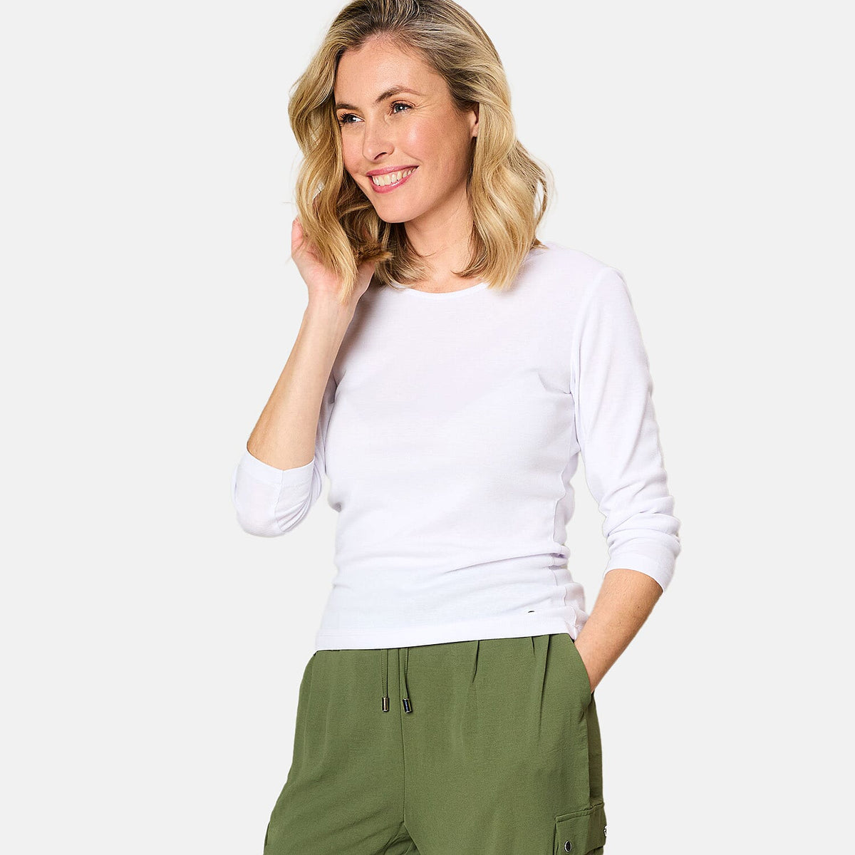EMRECO 3-4 Sleeve Crew Neck Top 7762831 1