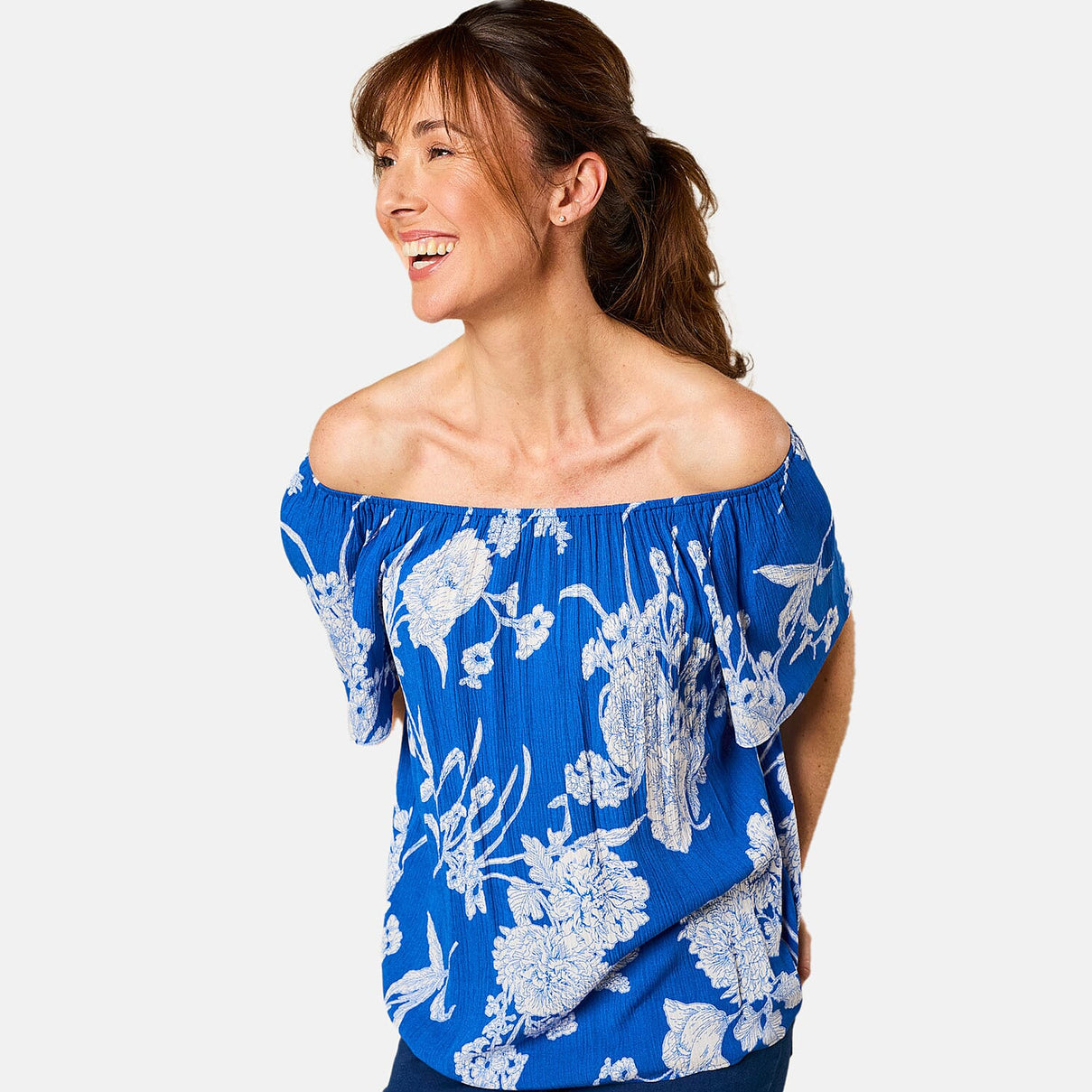 Emreco Short Sleeve Print Off Shoulder Top 7783258 3