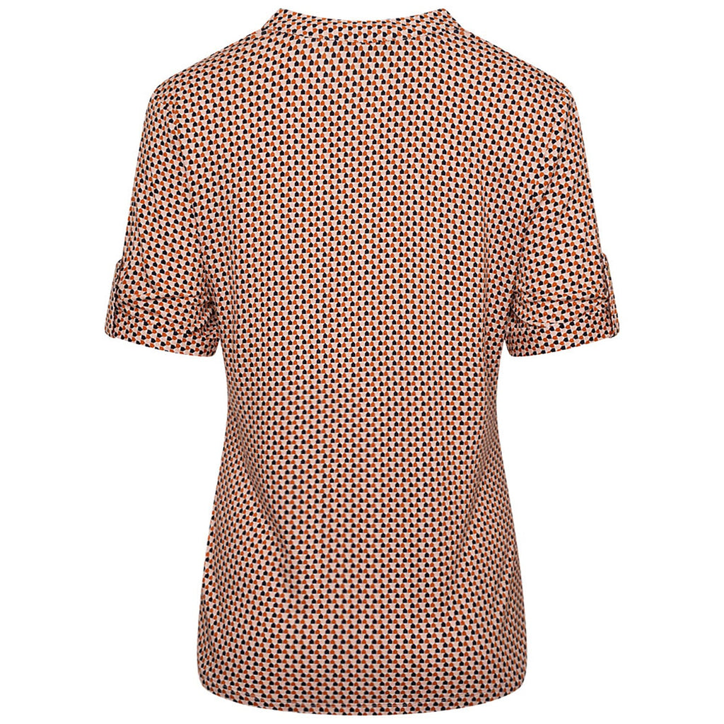 Emreco Short Sleeves Double Pocket Printed Blouse (Size 20) - Brown