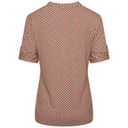 Emreco Short Sleeves Double Pocket Printed Blouse (Size 20) - Brown