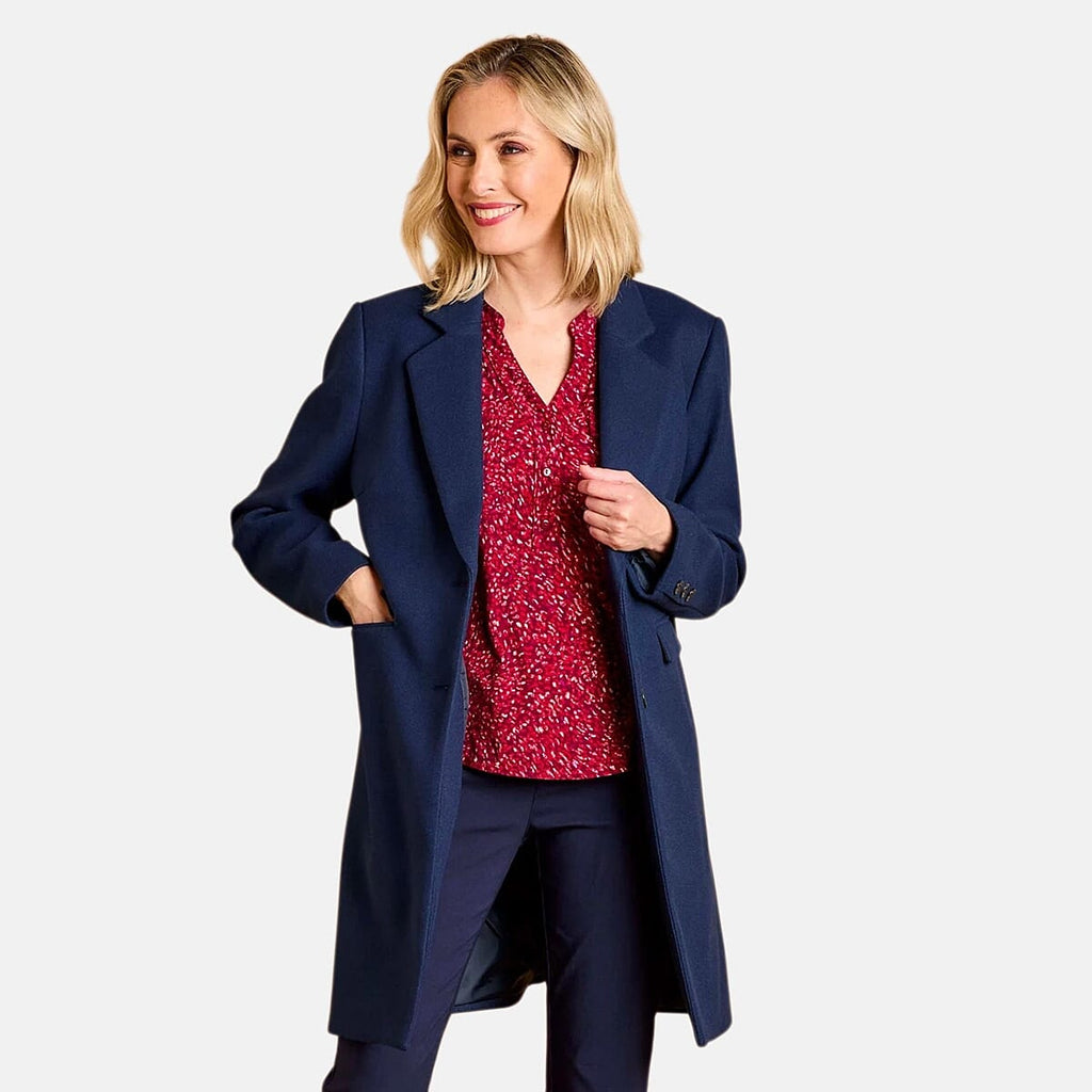Emreco Single Breasted Revere Collar Coat (Size 16) - Midnight