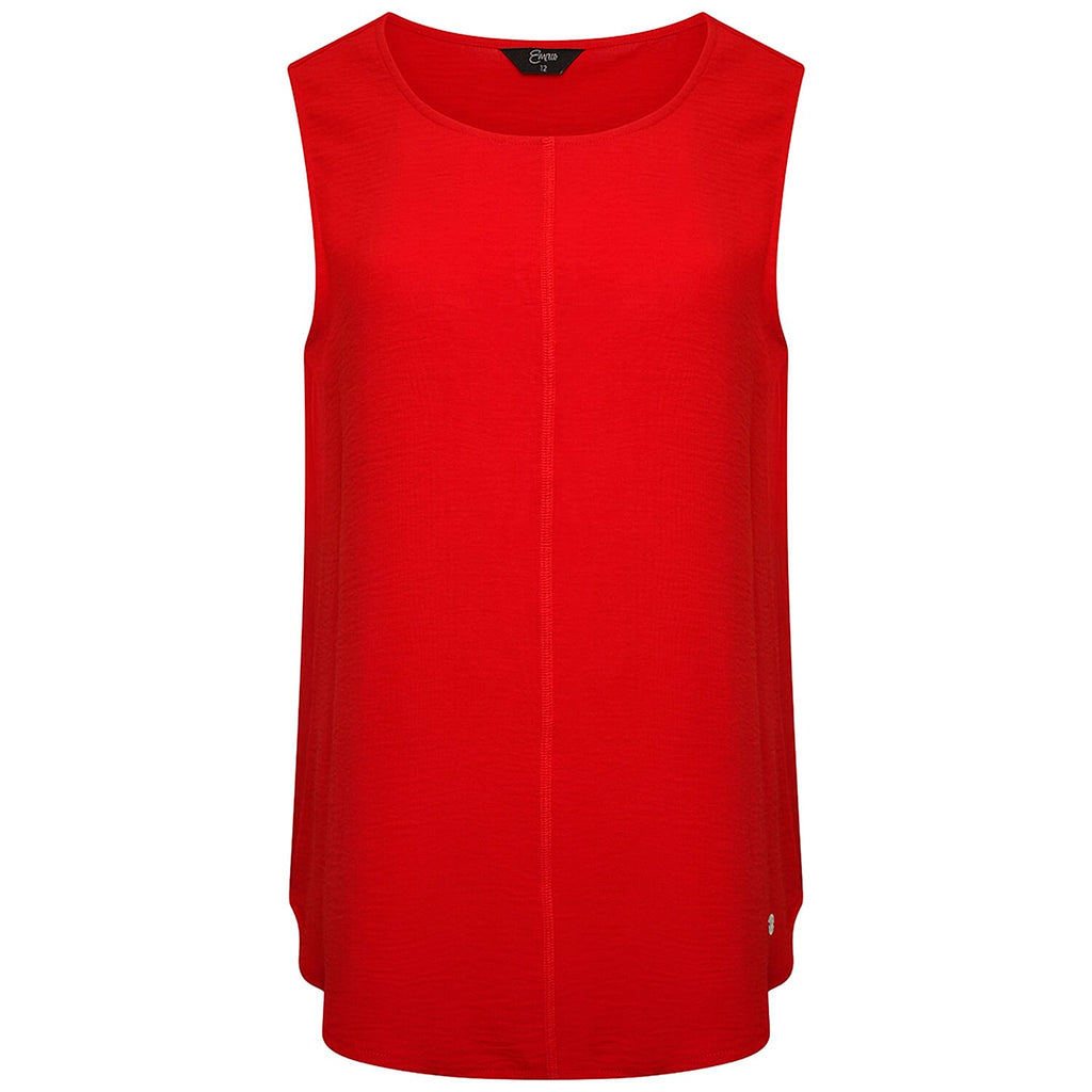Emreco Sleeveless Top Oversized Crinkle (Size 10) - Red