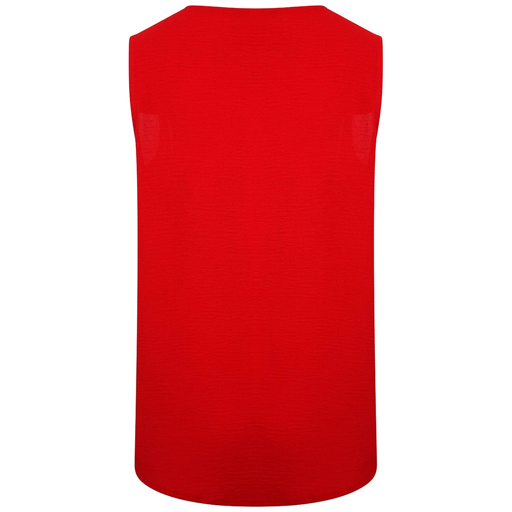Emreco Sleeveless Top Oversized Crinkle (Size 10) - Red