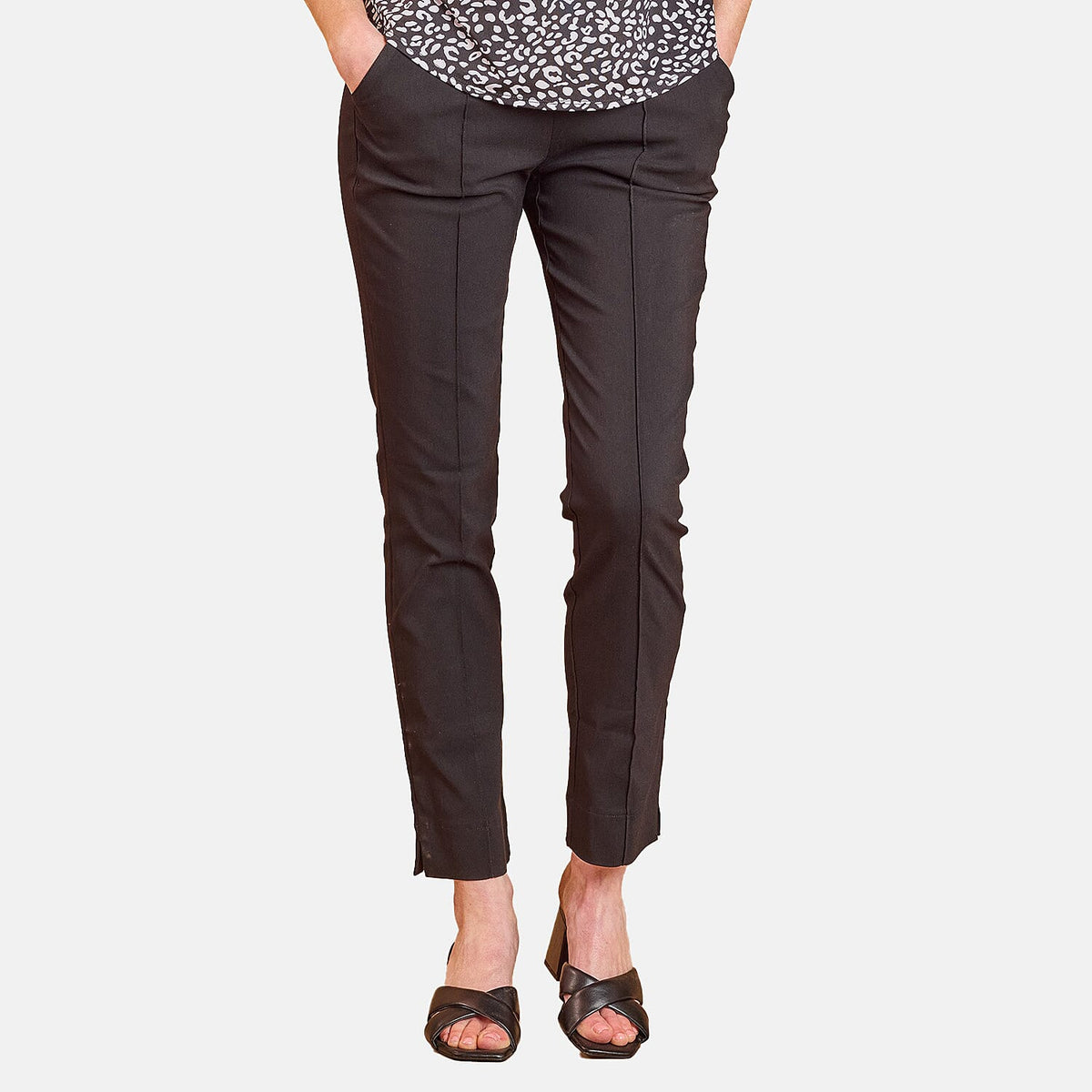 Emreco Tapered Leg Stretch Trousers (Size 10) - Black V32519715 0