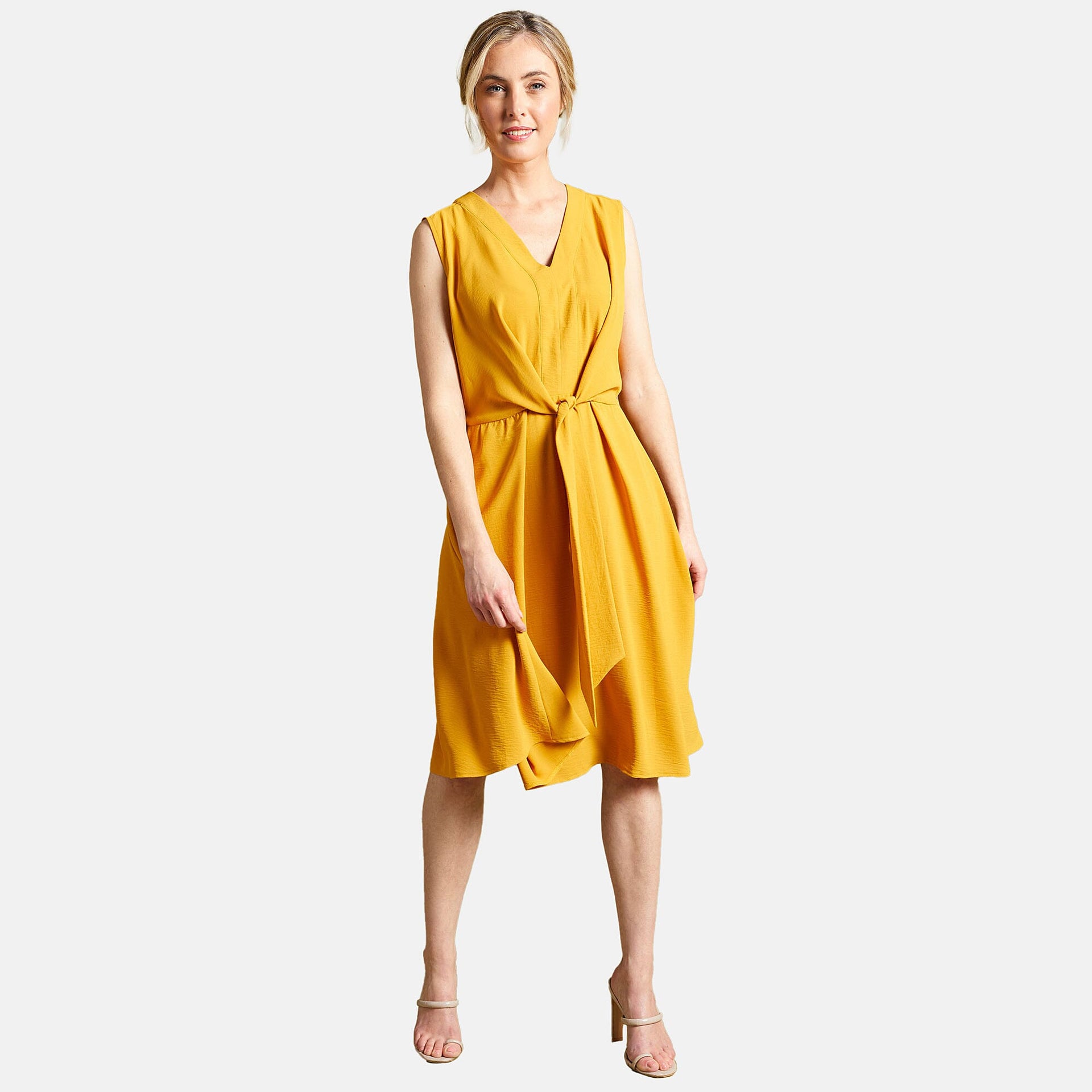 Emreco Tie Front Sleeveless V-Neck Midi Dress 7783948 2