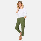 Emreco Tie Waist Utility Style Trouser (Size 10) - Khaki