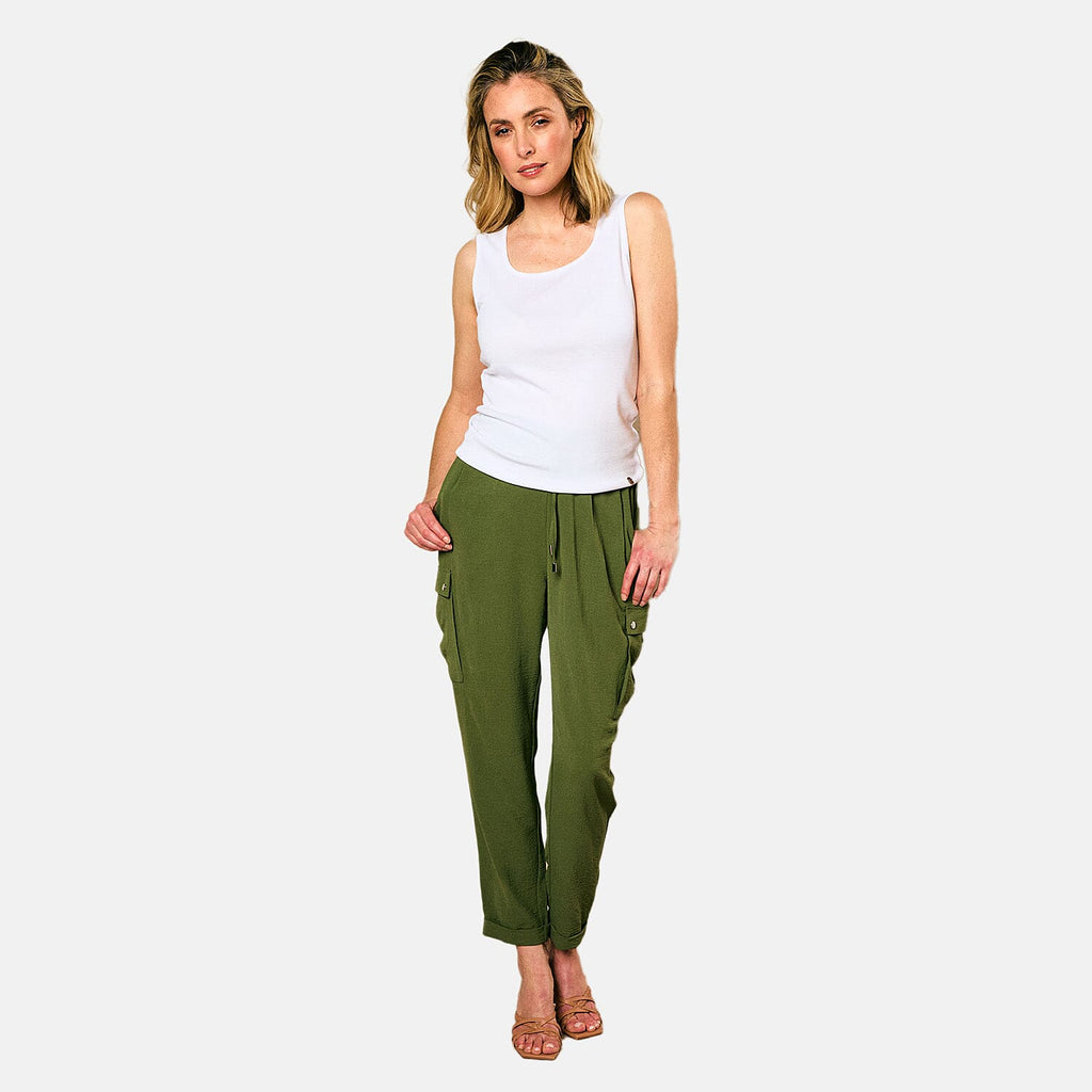 Emreco Tie Waist Utility Style Trouser (Size 10) - Khaki