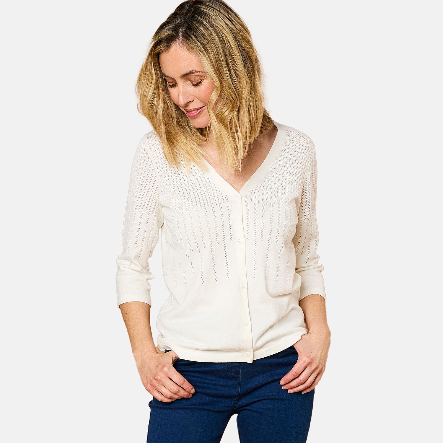 Emreco Viscose Cardigan (Size 1x1 cm) - White 7762943 1