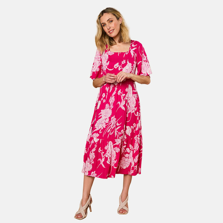 Emreco Short Sleeve Floral Print Midi dress 7762985 2