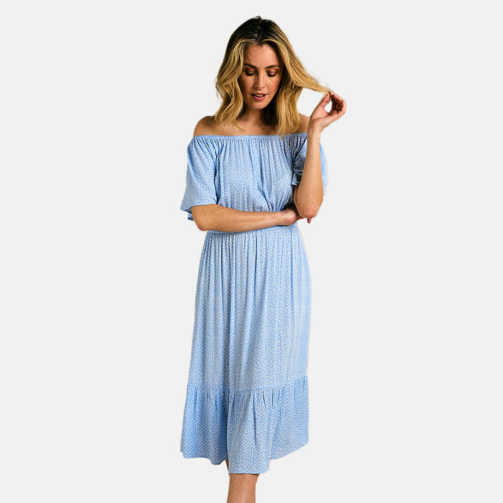 Emreco Women's Elasticated Off Shoulder Midi Dress 7805000 1