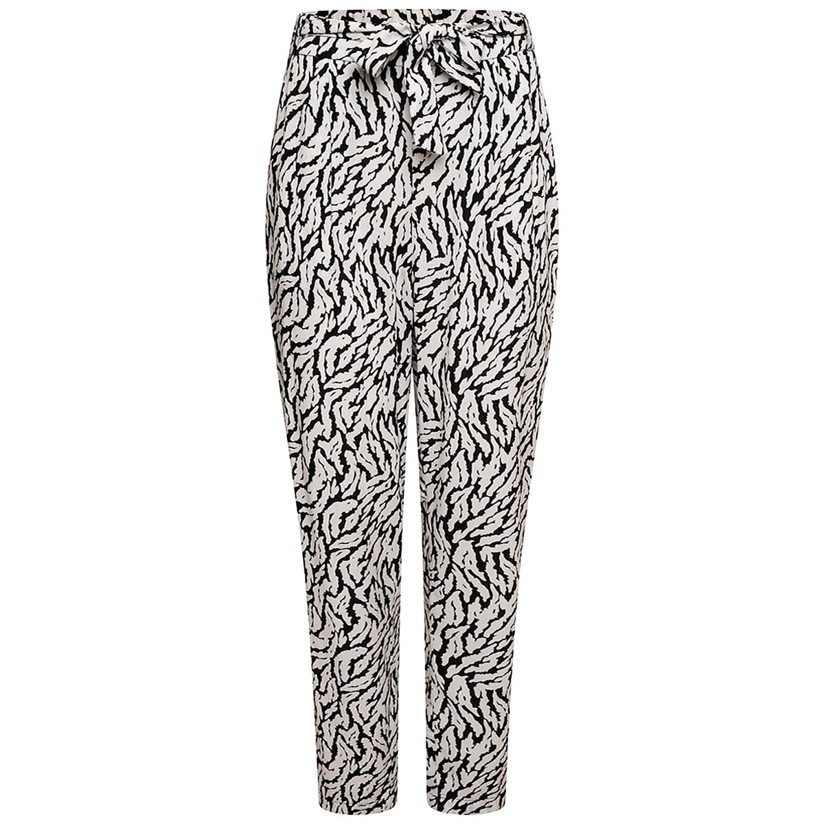 Emreco 100% Viscose Print Tie Waist Lightweight Tapered Leg Trouser (Size 10) - Black &amp; White 7859245 3