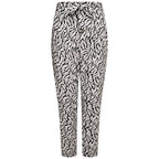 Emreco 100% Viscose Print Tie Waist Lightweight Tapered Leg Trouser (Size 20) - Black & White