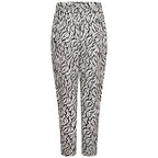 Emreco 100% Viscose Print Tie Waist Lightweight Tapered Leg Trouser (Size 20) - Black & White