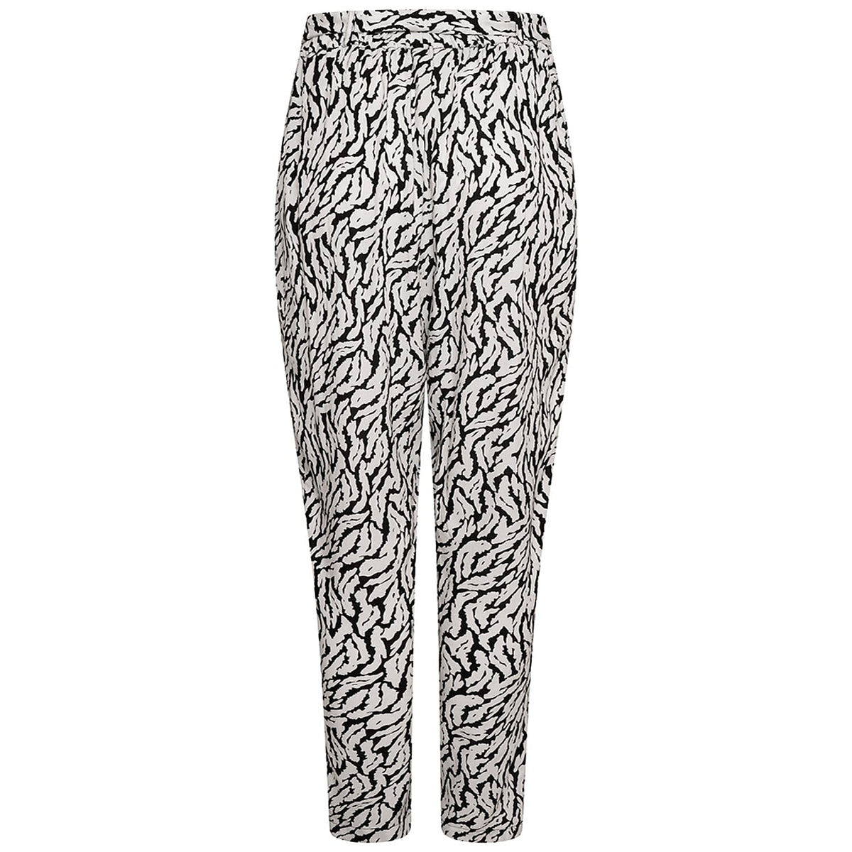 Emreco 100% Viscose Print Tie Waist Lightweight Tapered Leg Trouser (Size 10) - Black &amp; White 7859245 4