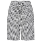 Emreco 100% Viscose Printed Crinkle Shorts with Side Pockets (Size 10) - White - Blue