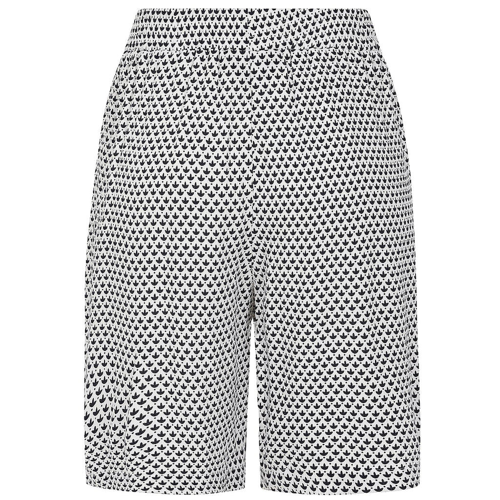 Emreco 100% Viscose Printed Crinkle Shorts with Side Pockets (Size 10) - White - Blue
