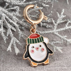 Christmas Theme Multi Purpose Penguin Enamelled Charm in Yellow Gold Tone