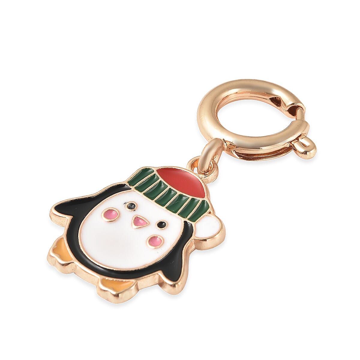 Enamelled Penguin Charm with Spring Ring Clasp in Gold Tone 7835808 3