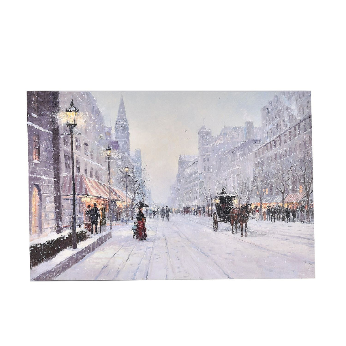 Light up Canvas Wall Decor Printing Snowy Winter Scene 2xAA Battery (Not Inc.) - Snowy 7591009 0