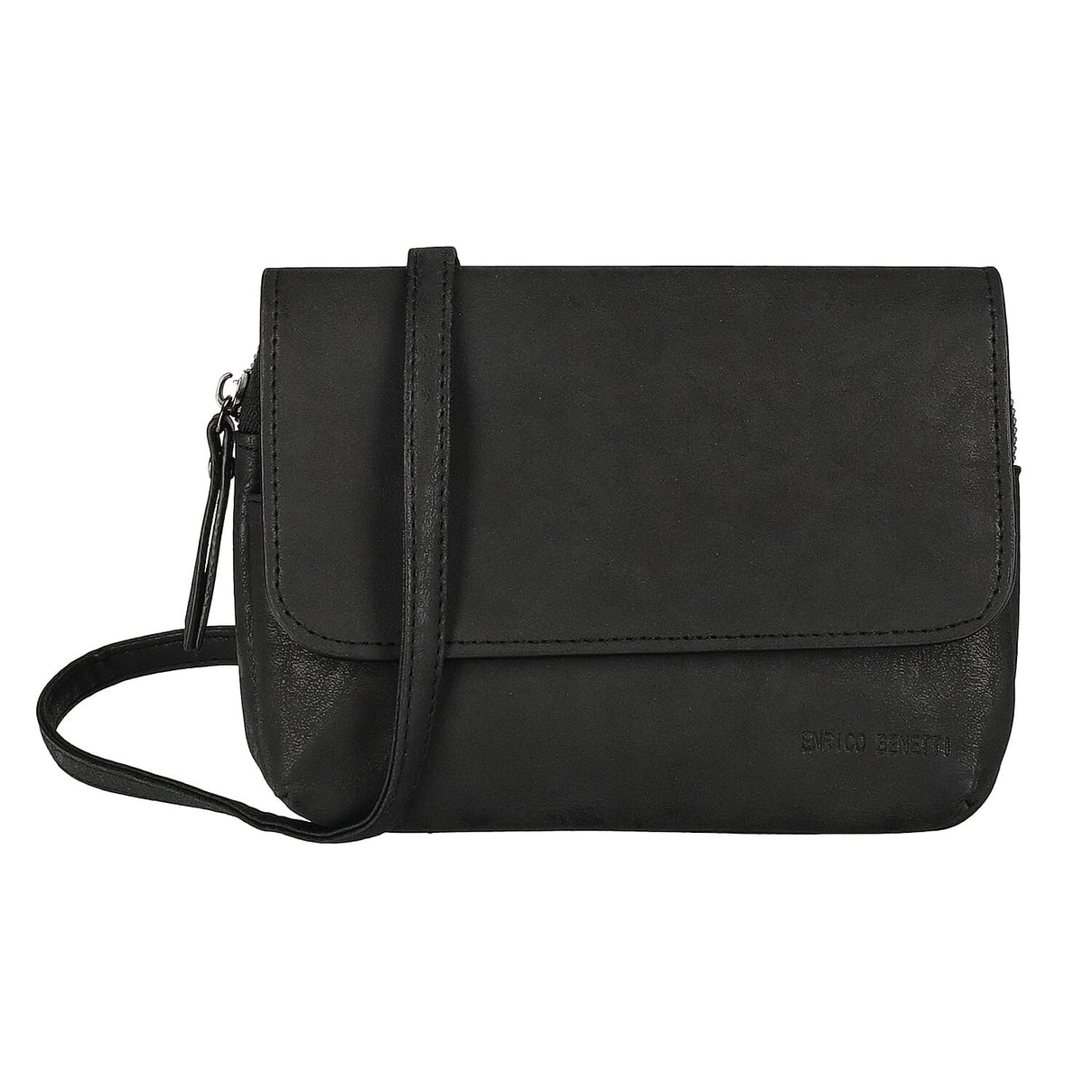 Designer Closeout - Enrico Benetti Leatherette Flap Crossbody Bag with Shoulder Strap - Black 7768234 5
