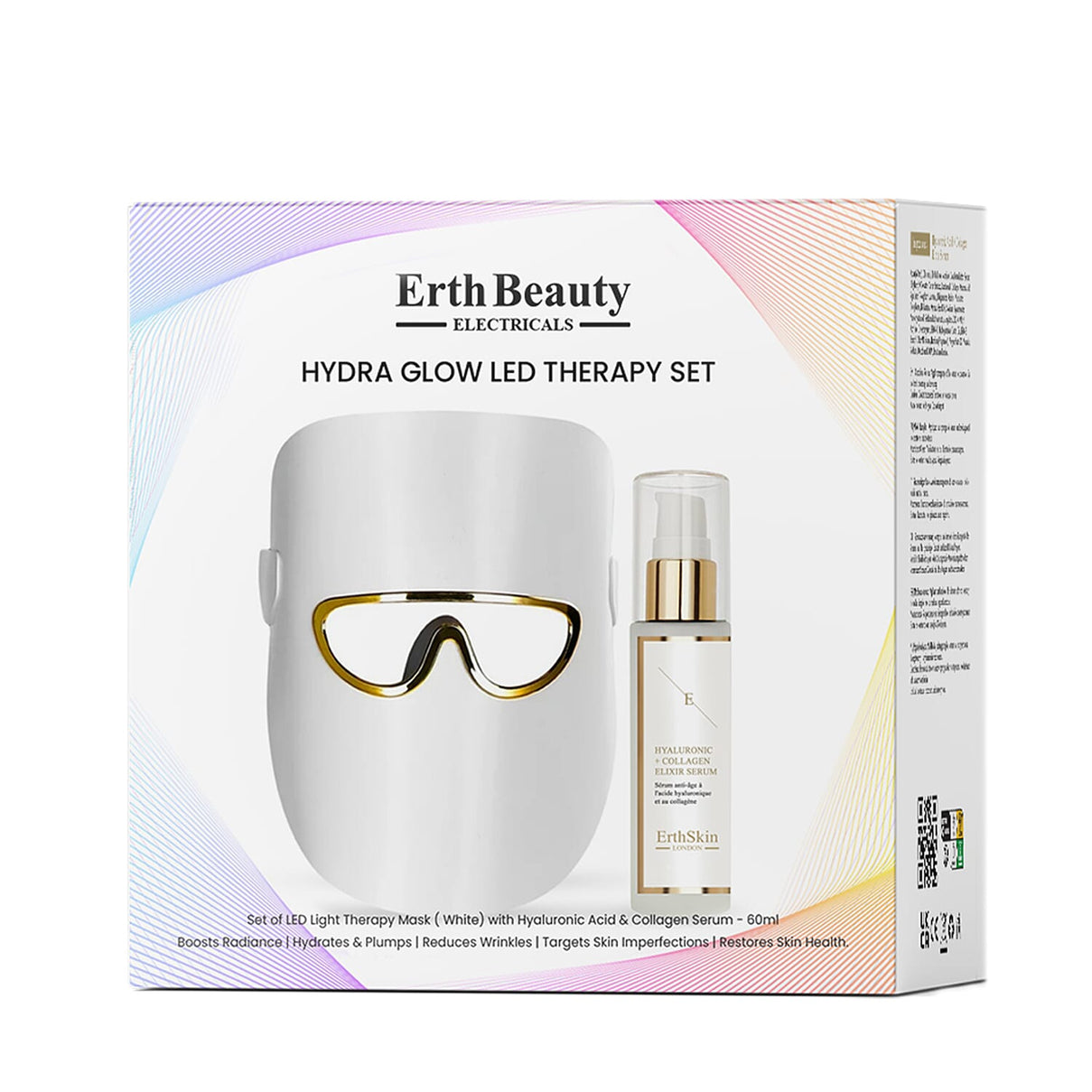 ErthBeauty Hydra Glow Led Therapy Set (Led Light Therapy Mask White With Ha Serum) 8198459 0