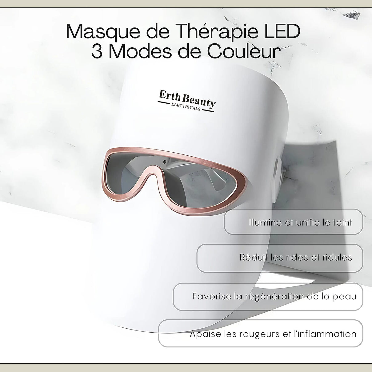 ErthBeauty Hydra Glow Led Therapy Set (Led Light Therapy Mask White With Ha Serum) 8198459 2