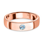 Espirito Santo Aquamarine Band Ring in Rose Gold Overlay Sterling Silver