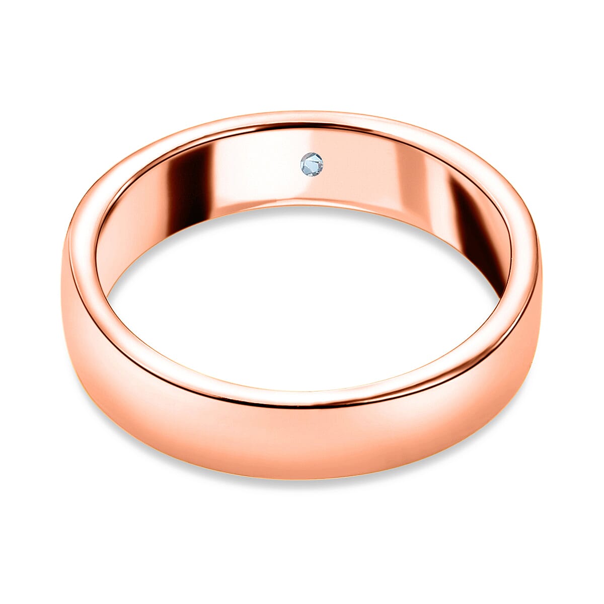 Espirito Santo Aquamarine Wedding Band Ring in Rose Gold Plated Sterling Silver 3731488 4
