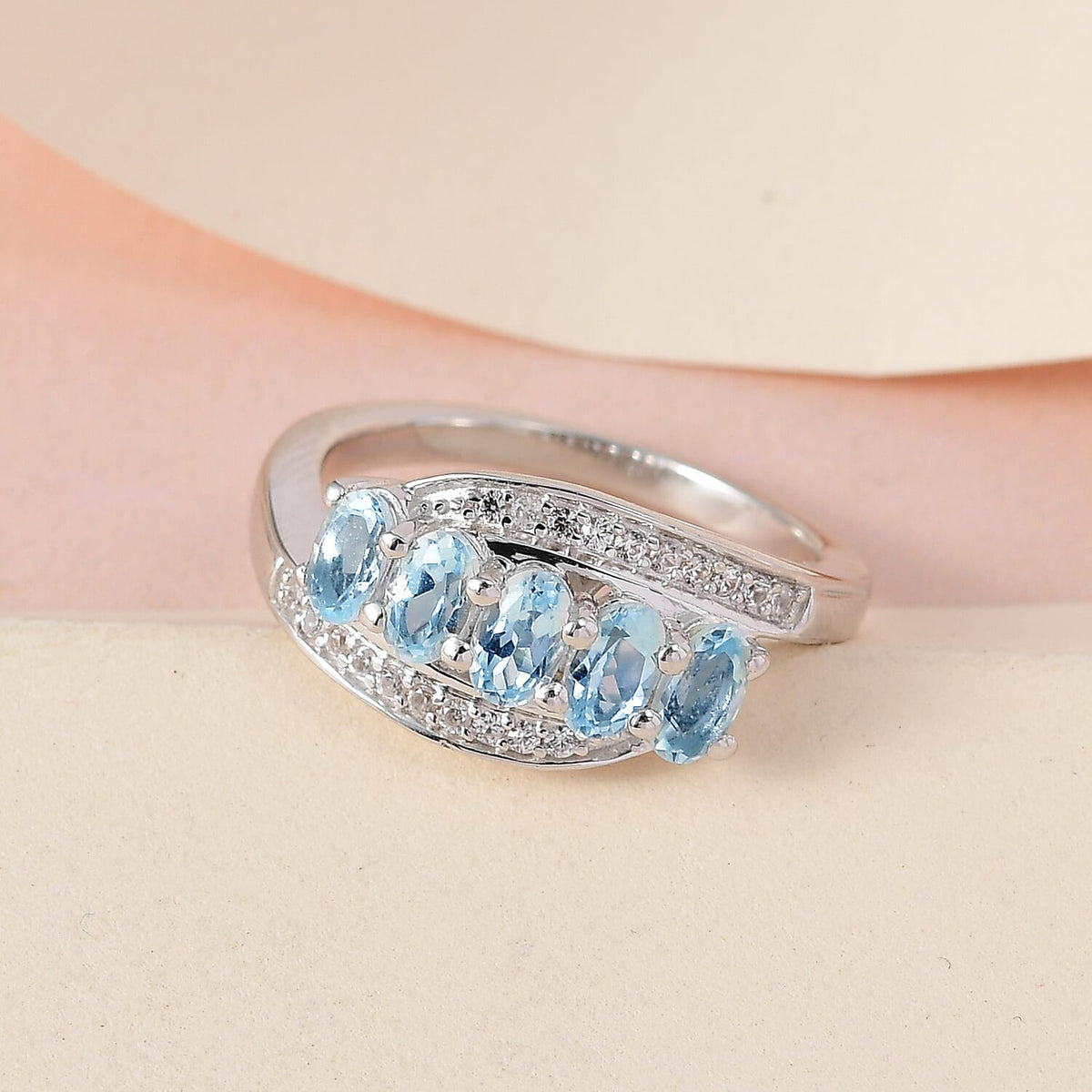 Espirito Santo Aquamarine and Natural Zircon Ring in Platinum Overlay Sterling Silver 1.27 Ct 7372443 3