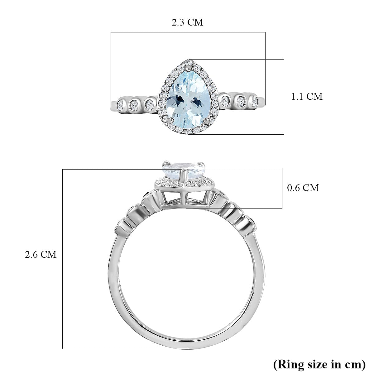 Espirito Santo Aquamarine and Natural Zircon Ring in Platinum Overlay Sterling Silver 1.12 Ct 7373371 11