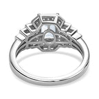 Espirito Santo Aquamarine and Natural Zircon Ring in Platinum Overlay Sterling Silver 1.28 Ct