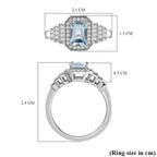 Espirito Santo Aquamarine and Natural Zircon Ring in Platinum Overlay Sterling Silver 1.28 Ct