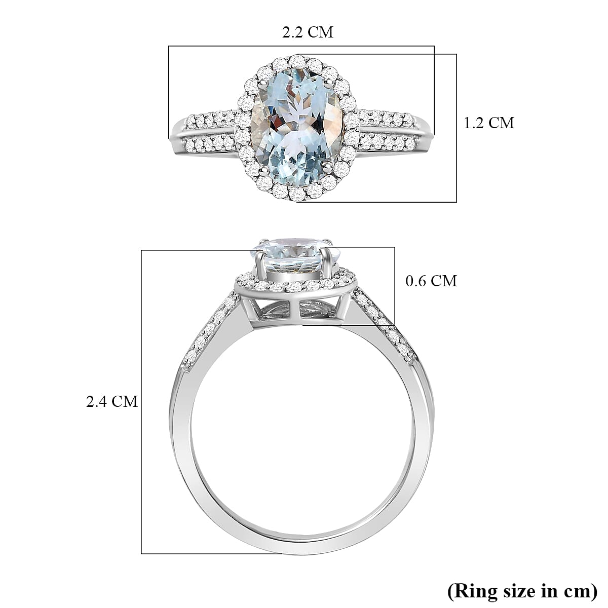 Espirito Santo Aquamarine and Natural Zircon Ring in Platinum Overlay Sterling Silver 2.05 Ct 7379052 11
