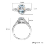 Espirito Santo Aquamarine and Natural Zircon Ring in Platinum Overlay Sterling Silver 2.05 Ct