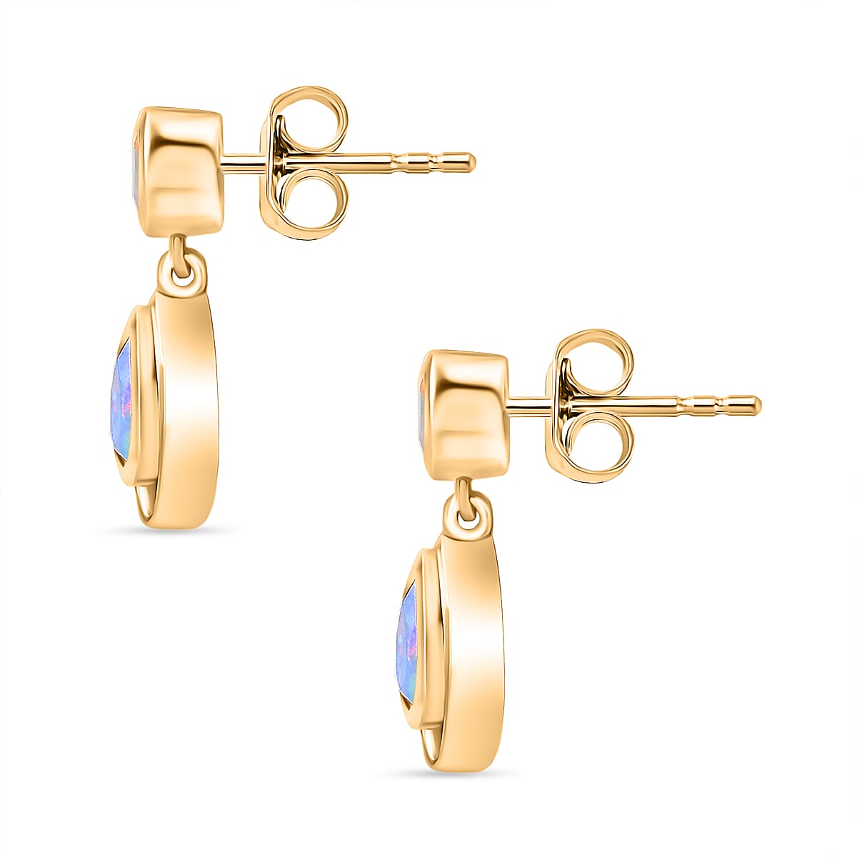 Ethiopian Faceted Opal Dangling Earring with Push Back in 18K Vermeil Yellow Gold Plated Sterling Silver 0.69 Ct. 8064957 10