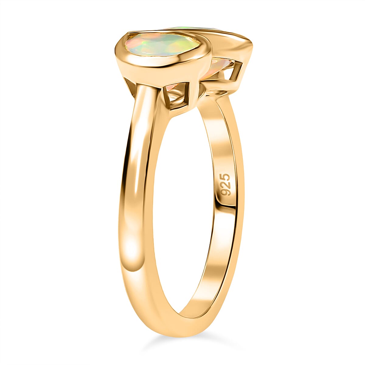 THE TOI ET MOI - Ethiopian Faceted Opal Solitaire Ring in 18K Vermeil Yellow Gold Plated Sterling Silver 0.98 Ct. 8064958 4